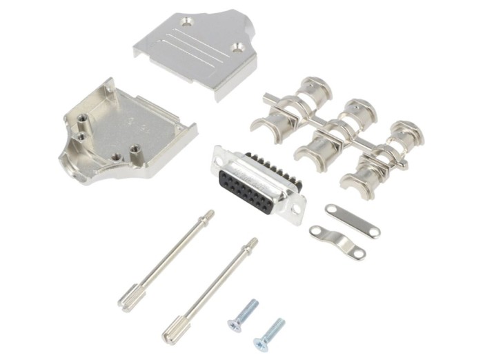 Conector D-Sub 15 pini mamă ecranat