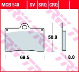 Set placute frana fata TRW MCB540 - Aprilia RS4 50 - RS 125-250 - Cagiva Mito - Ducati Monstert - Husqvarna SM - KTM Duke - Moto Guzzi