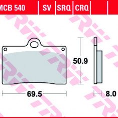 Set placute frana fata TRW MCB540 - Aprilia RS4 50 - RS 125-250 - Cagiva Mito - Ducati Monstert - Husqvarna SM - KTM Duke - Moto Guzzi