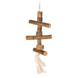 Jucărie pentru păsări- picioare din lemn pe un lanţ, 35 cm