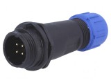 Mufă SP13 tată PIN 4 IP68 4&divide;6,5mm 5A lipire pe cablu 200V