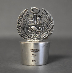 Dop din argint 925 decorat cu stema statului Peru - Vin / enologie / oenologie foto