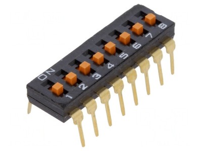 Comutator DIP-SWITCH 8 Secțiuni ON-OFF 24VDC foto