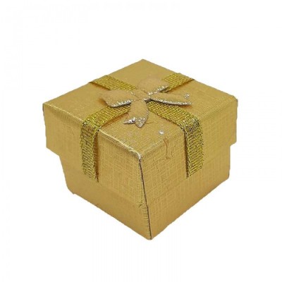 Cutie pentru cadouri cu fundite, auriu, 4 cm x 4 cm x 3 cm foto