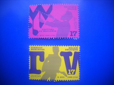 HOPCT TIMBRE MNH 186 EUROPA CEPT -1998 - 2 VAL BELGIA foto