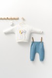 Cumpara ieftin Set 2 piese cu bluzita si pantalonasi de trening Monster, Tongs baby (Culoare: Alb, Marime: 6-9 luni)