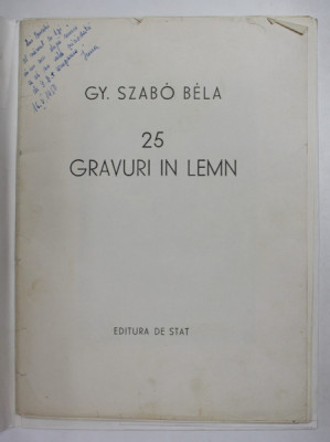 GY. SZABO BELA - 25 GRAVURI IN LEMN - 1949 foto