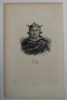 F.S. DELPECH ( 1778 - 1825 ) - LOUIS VI DIT LE GROS , LITOGRAFIE MONOCROMA , CCA. 1820