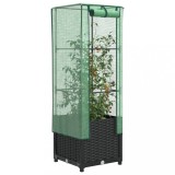 Strat &icirc;nălțat cu husă de seră, aspect ratan, 40x40x139 cm