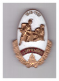 Insigna Pompieri 13 septembrie 1848-1988, stare excelenta, Romania de la 1950