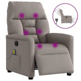 vidaXL Fotoliu electric de masaj rabatabil, gri taupe, textil