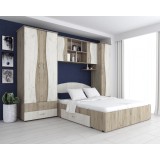 Dormitor Tineret cu D2, 262x51x200 cm, K002 K001