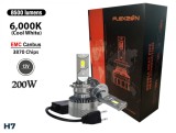 Cumpara ieftin Set becuri LED H7, 12V si 200W, 17000lm pentru faruri Canbus fara erori, 6000K
