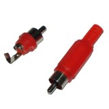Mufa RCA tata plastic rosie dreapta fir