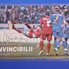 Poster (laminat) fotbal cu autograf jucatorul DANCIULESCU (DINAMO Bucuresti)