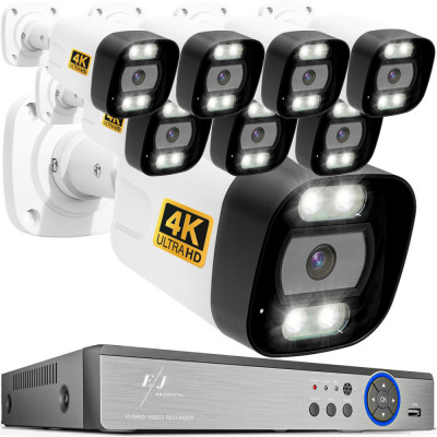 Sistem supraveghere video cu 8 camere Ultra HD 4K, DVR 4 canale, transmisie live - PK-8HB718 foto