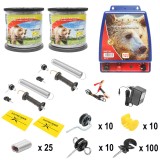 Kit complet gard electric 12/220V, 9.4J, sarma 2000 m, 100 izolatori