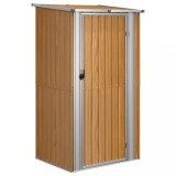 Cumpara ieftin Sopron de gradina, maro, 118,5x97x209,5 cm, otel galvanizat