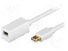 Cablu DisplayPort - DisplayPort, mini DisplayPort mufa, mini DisplayPort soclu, 2m, alb, Goobay - 52855