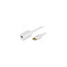 Cablu DisplayPort - DisplayPort, mini DisplayPort mufa, mini DisplayPort soclu, 2m, alb, Goobay - 52855