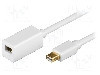 Cablu DisplayPort - DisplayPort, mini DisplayPort mufa, mini DisplayPort soclu, 1m, alb, Goobay - 52854