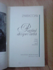 Pagini despre arta Zambaccian - MARIN MIHALACHE , editie 1965 foto