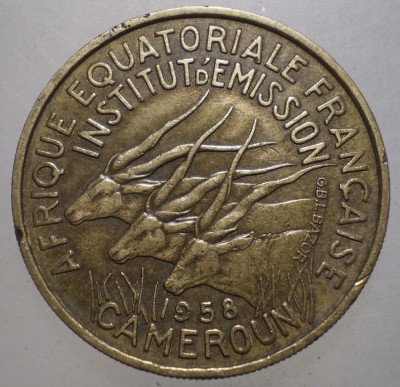 7.803 CAMERUN CAMEROUN CAMEROON 25 FRANCS FRANCI 1958 foto