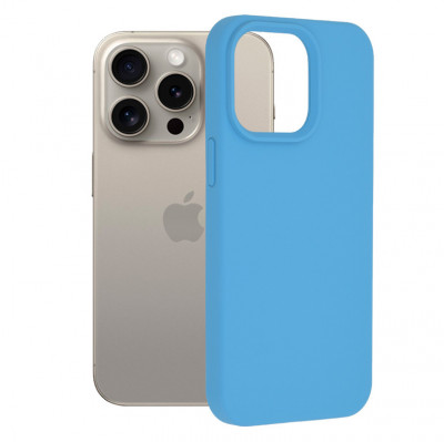 Husa pentru iPhone 15 Pro Max, Techsuit Soft Edge Silicone, Denim Blue foto
