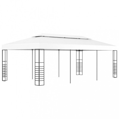 vidaXL Pavilion marchiză, alb, 6 x 3 m foto