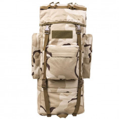 Rucsac Turistic pentru Drumetii, Capacitate 100L, Impermeabil, Buzunare Multiple, Fixare la Piept si Sold, Camuflaj foto