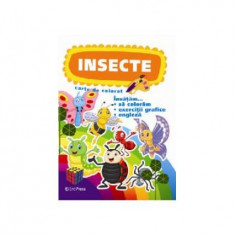 Insecte. Carte de colorat. Învățăm... să colorăm, exerciții grafice, engleză - Paperback brosat - *** - Erc Press