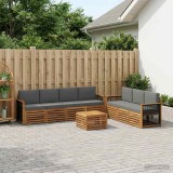 Cumpara ieftin Set de canapele de exterior 8 buc. 7-Locuri Natural si Antracit