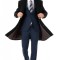 Palton barbati business negru lung B163