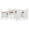 Set mobilier de exterior, 7 piese, alb, poliratan, vidaXL