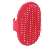 Cumpara ieftin Perie moale pentru caini si pisici, cauciuc, 13 cm, rosu, Oem