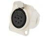 Conector XLR Mamă Drept Argint 7.5A, Neutrik