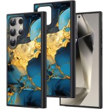 Hus&Auml; pentru samsung galaxy s25 ultra, marble, protec&Egrave;ie camer&Auml;, anti&Egrave;oc, design slim, negru - blue