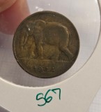 567 Belgian Congo 1 Franc 1944 KM#26