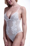 R789-2 Body sexy cu broderie, decolteu si spatele decupat