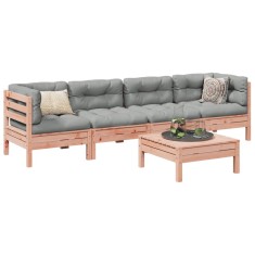 vidaXL Set canapele grădină cu perne, 5 piese, lemn masiv brad douglas 3299284