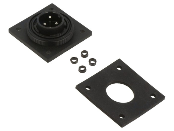 Conector circular IP68, 3 pini