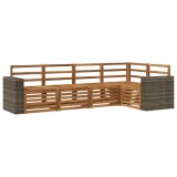 vidaXL Set canapea sectională 5 pcs natural Lemn Solid de Acacia 3384365