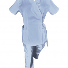 Costum Medical Pe Stil, Tip Kimono Albastru Deschis, Model Daria - 3XL, 3XL