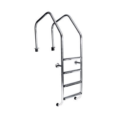 Scara piscine din inox AISI-304 cu 4 trepte si gratar perimetral OF415-S foto