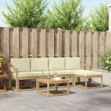 vidaXL Set 6 piese canapele exterior cu perne lemn acacia alb crem design modern