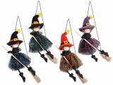 Set 4 figurine Halloween Vrajitoare Befana textil 24 cm