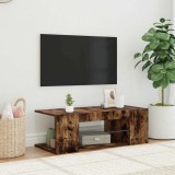 VidaXL Comodă TV cu lumini LED, stejar fumuriu, 90x39x30 cm