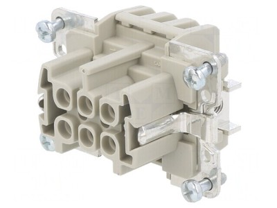 Conector HDC EPIC H-BE 6 6 PE Inserturi Contact Mamă foto