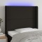 vidaXL Tăblie de pat cu LED, negru, 83x16x118/128 cm, textil 3123884