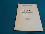 FOTBAL *PROBLEME GENERALE *TEHNICA JOCULUI / MIHAI B&Acirc;RSAN /UZ INTERN /1980 *A